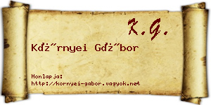 Környei Gábor névjegykártya