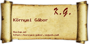 Környei Gábor névjegykártya